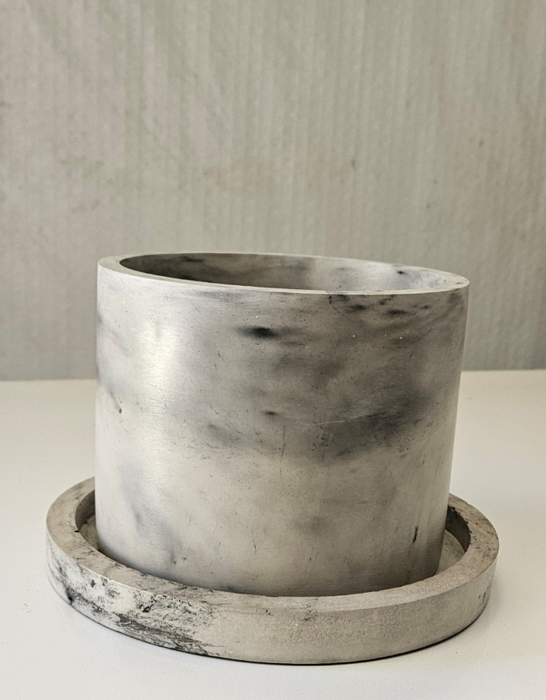 Cement Planter with Tray