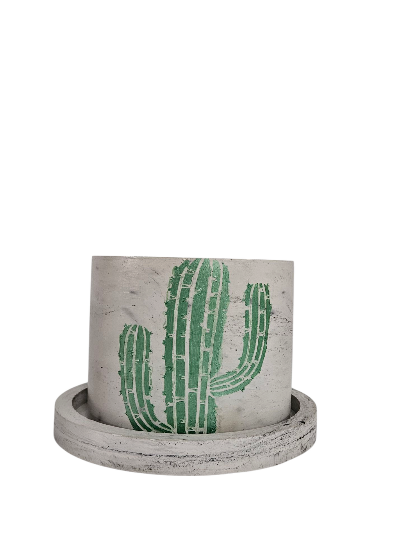 Cement Planter with Tray