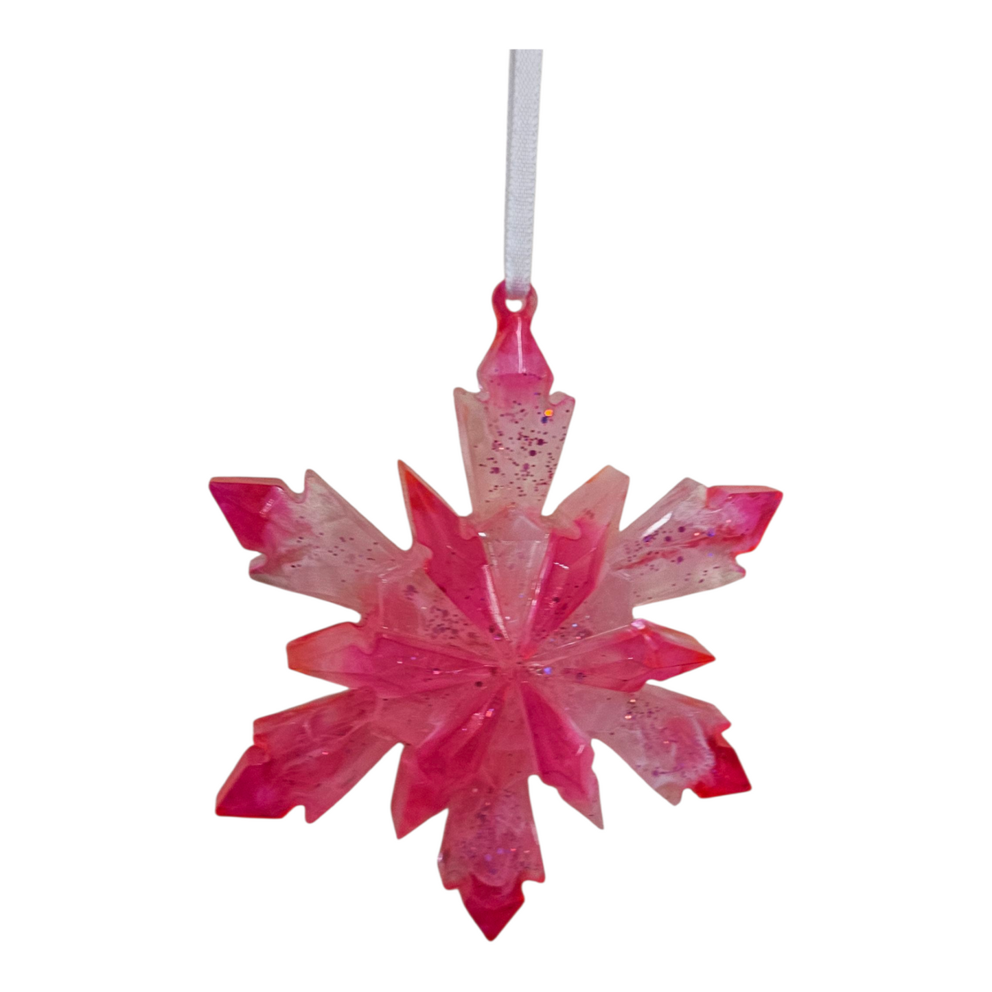 Pink Snowflake Christmas Ornament