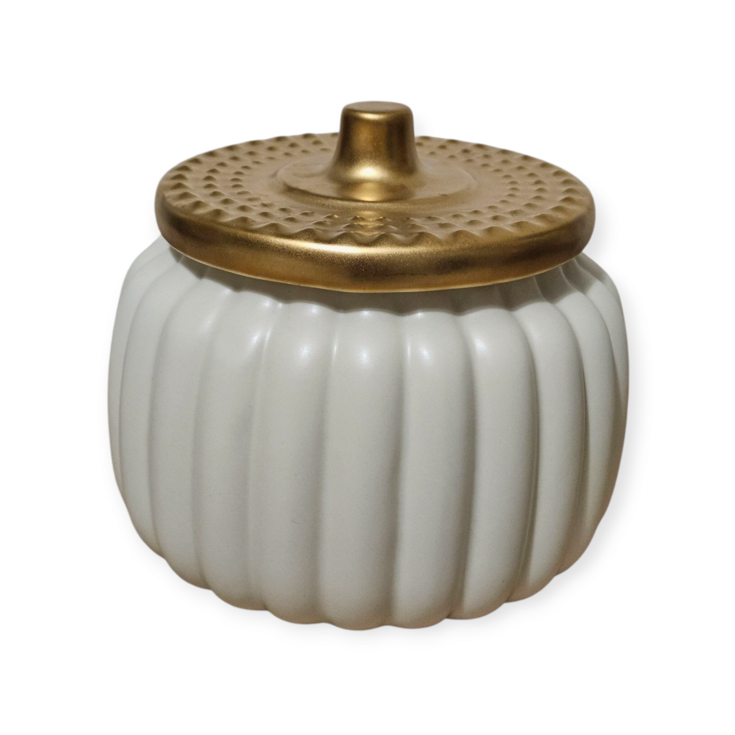 White Ceramic Pumpkin Candle