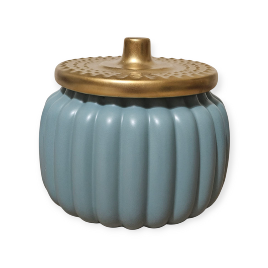 Blue Ceramic Pumpkin Shaped Candle