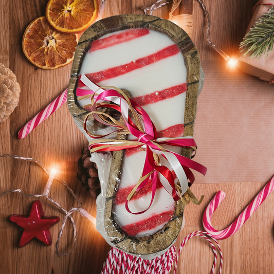 Pink Peppermint Snow Candle