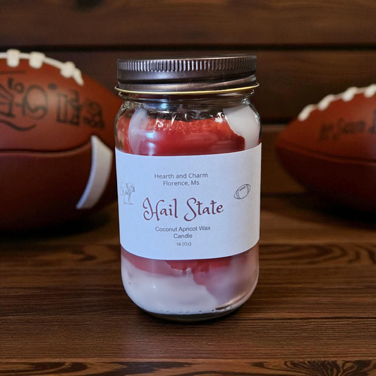 Hail State Football Candle