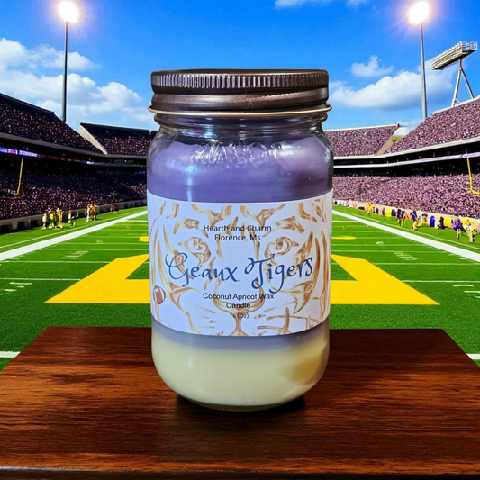Geaux Tigers Football Candle