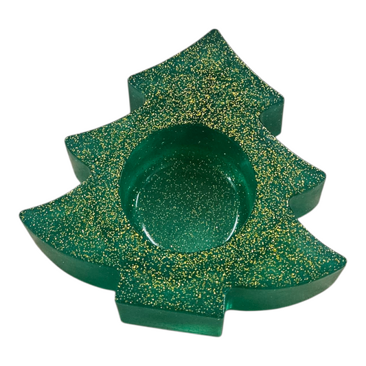 Green Christmas Tree Tealight Holder