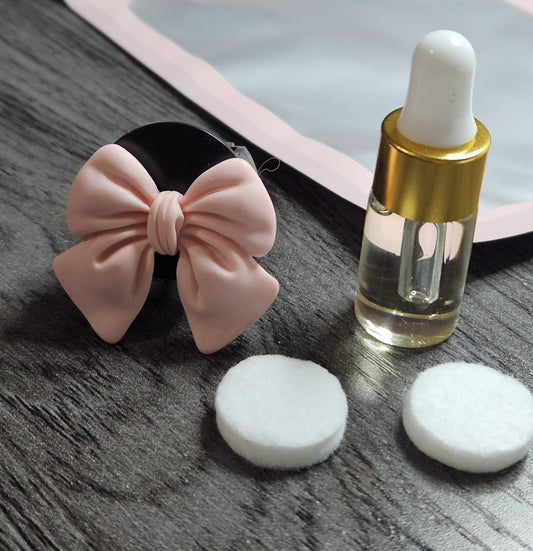 Pink Bow Car Fragrance Vent Clip